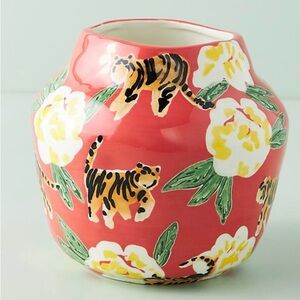 Leena Reena Goren x Anthropologie Coral Tiger Ceramic Vase